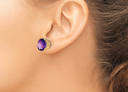 14K gold quartz earrings, another view