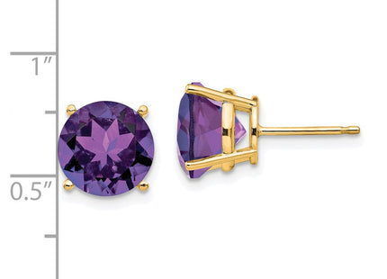 14K gold quartz earrings, further view
