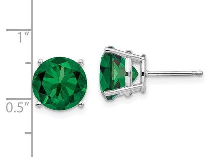 14k White Gold Mount St. Helens Round Stud Earrings (Style XE77WMS)