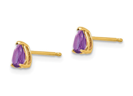 14K gold amethyst earrings, alternate view