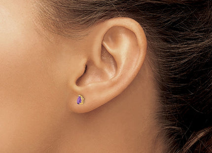 14K gold amethyst earrings, another view