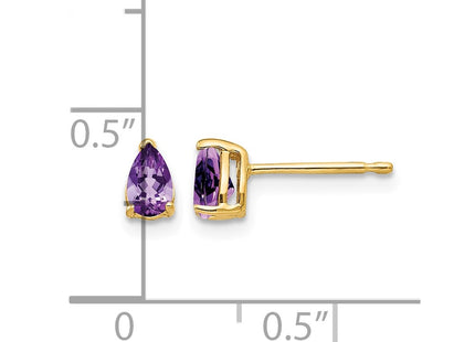 14K gold amethyst earrings, further view