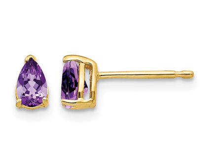 14K gold amethyst earrings