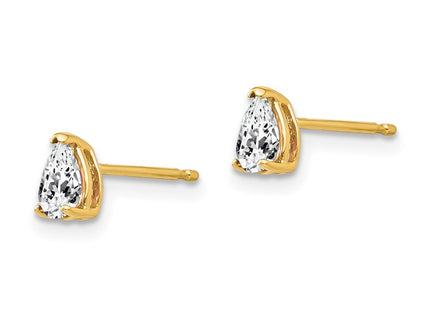 14K gold cubic zirconia earrings, alternate view
