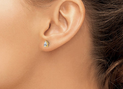14K gold cubic zirconia earrings, another view