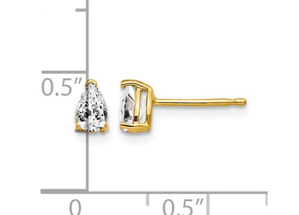 14K gold cubic zirconia earrings, further view