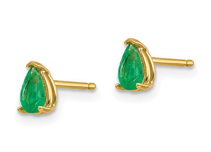 14K gold emerald earrings, alternate view