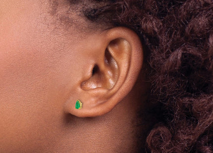 14K gold emerald earrings, another view