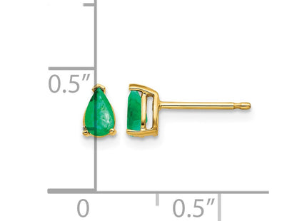14K gold emerald earrings, further view