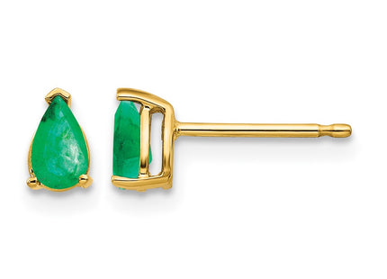 14K gold emerald earrings