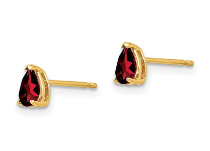 14K gold garnet earrings, alternate view