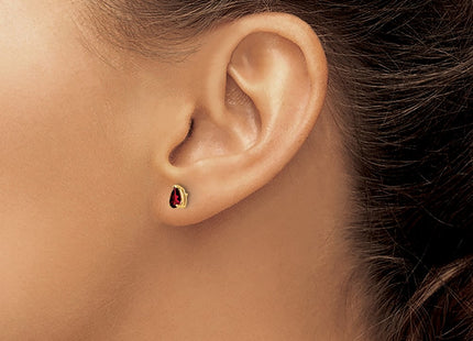 14K gold garnet earrings, another view