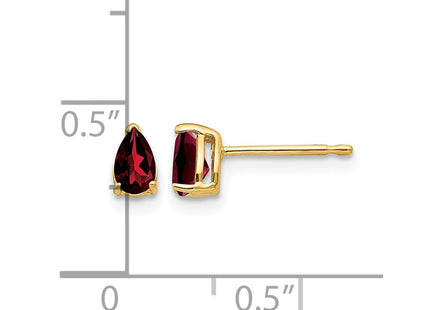 14K gold garnet earrings, further view