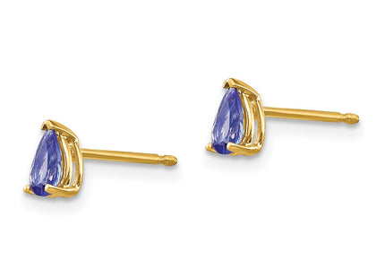 14K gold tanzanite earrings, alternate view