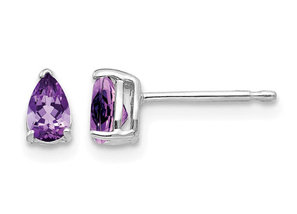 14K white gold amethyst earrings