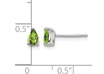 14K white gold peridot earrings, further view