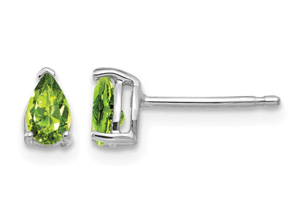 14K white gold peridot earrings