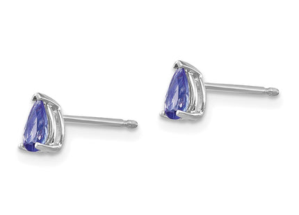 14K white gold tanzanite earrings, another view