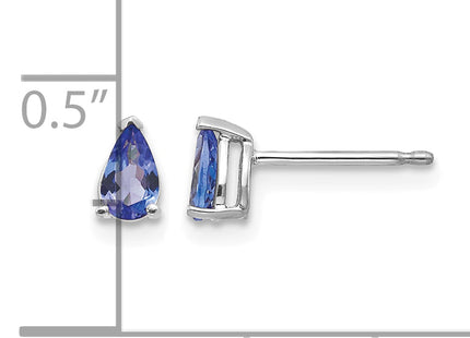 14k White Gold Tanzanite Earrings, 6 x 3mm