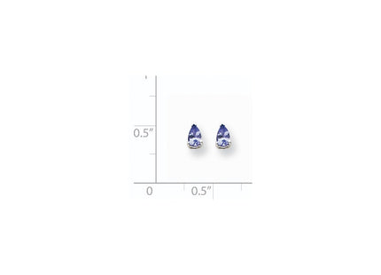 14K white gold tanzanite earrings, alternate view