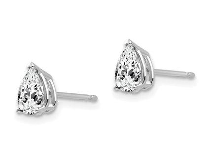 14K white gold citrine stud earrings, alternate view