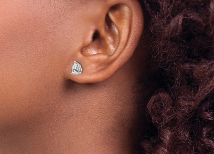 14K white gold citrine stud earrings, another view