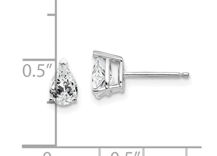14K white gold citrine stud earrings, further view