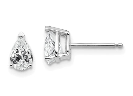 14k White Gold Earrings Style XE79WCZ - Classique Jewelry Inc.