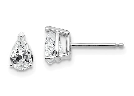 14K white gold citrine stud earrings