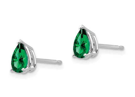 14K white gold stud earrings, alternate view