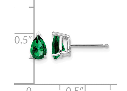 14K white gold stud earrings, further view
