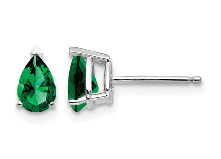 14K white gold stud earrings