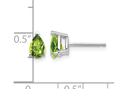 14K white gold peridot earrings, further view