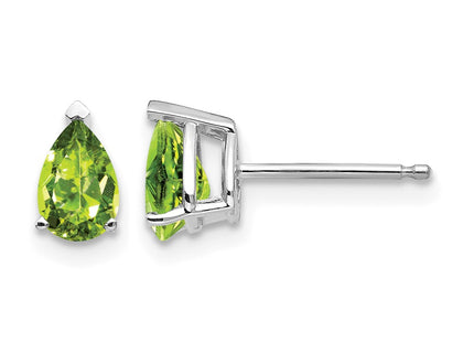 14K white gold peridot earrings