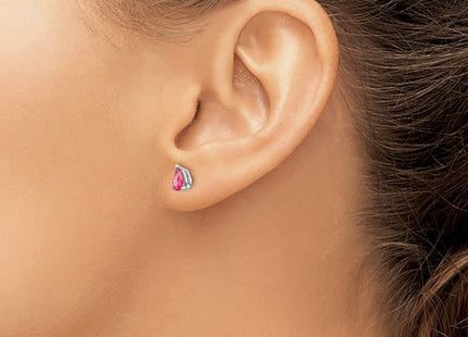 14K white gold spinel earrings, another view