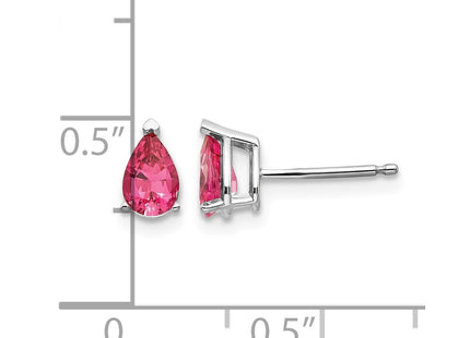 14K white gold spinel earrings, further view