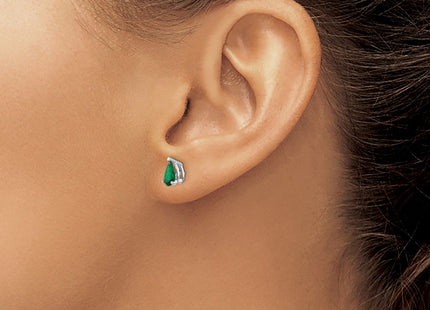 14K white gold earrings, another view