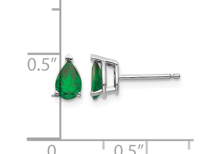 14K white gold earrings, further view