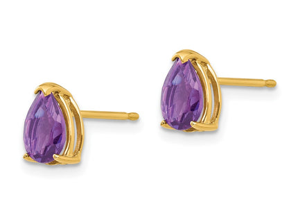 14K gold amethyst earrings, alternate view