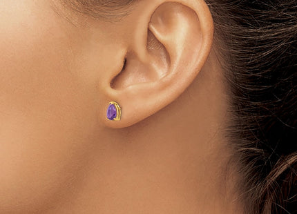 14K gold amethyst earrings, another view