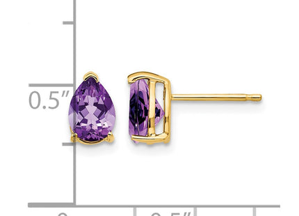 14K gold amethyst earrings, further view
