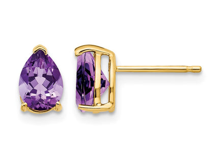 14K gold amethyst earrings