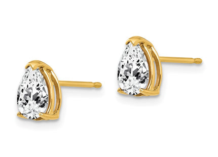 14K gold cubic zirconia earrings, alternate view