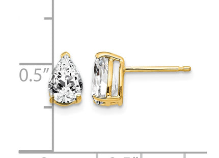 14K gold cubic zirconia earrings, further view