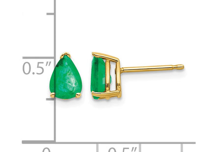 14K gold emerald earrings, alternate view