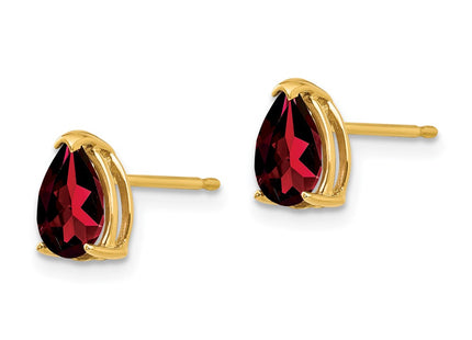 14K gold garnet earrings, alternate view