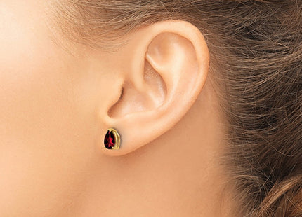 14K gold garnet earrings, another view