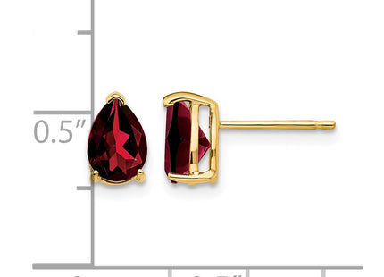 14K gold garnet earrings, further view