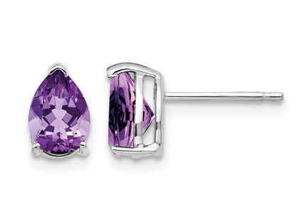 14K white gold amethyst earrings