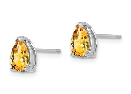14K white gold citrine earrings, alternate view